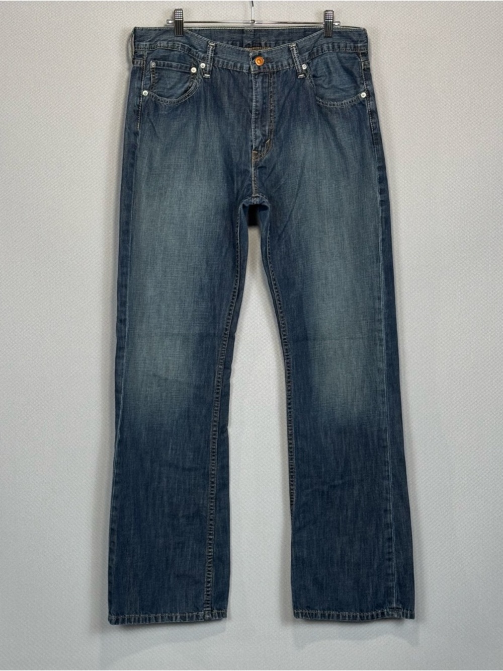 Levis Jeans Men 36x34 Blue 527 Slim Bootcut Mid Rise Dark Wash 100% Cotton Denim
